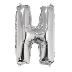 Foil balloon Letter   H  , argintiu, 40cm, tab-bag