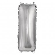 Foil balloon Letter   I  , argintiu, 40cm, tab-bag