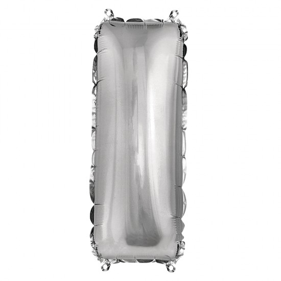 Foil balloon Letter   I  , argintiu, 40cm, tab-bag