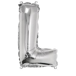 Foil balloon Letter   L  , argintiu, 40cm, tab-bag