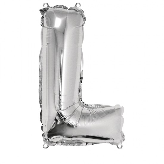 Foil balloon Letter   L  , argintiu, 40cm, tab-bag