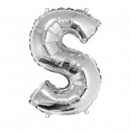 Foil balloon Letter   S  , argintiu, 40cm, tab-bag