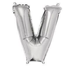 Foil balloon Letter V , argintiu, 40cm, tab-bag Foil balloon Letter V , argintiu, 40cm, tab-bag