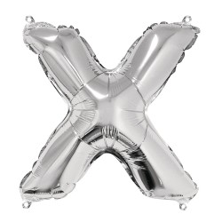 Foil balloon Letter X , argintiu, 40cm, tab-bag Foil balloon Letter X , argintiu, 40cm, tab-bag