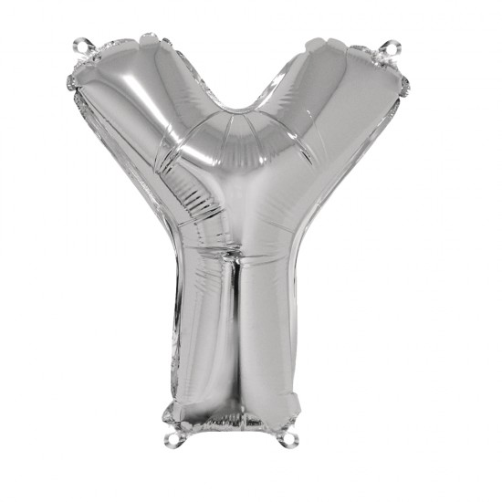 Foil balloon Letter   Y  , argintiu, 40cm, tab-bag