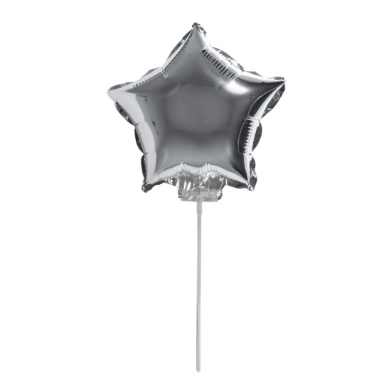 Foil balloon Star to be inserted, 28cm o, argintiu, tab-bag 1pc