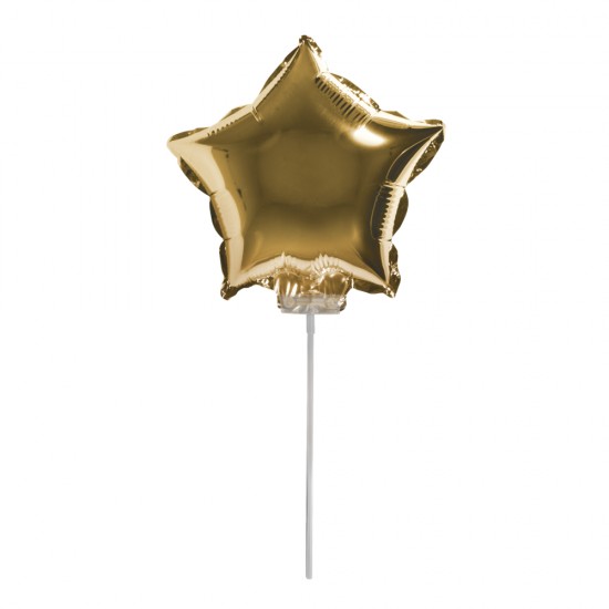 Foil balloon Star to be inserted, 28cm o, gold, tab-bag 1pc