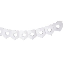 Paper garland Heart Silhouette, alb, 300x17.5x17cm, tab-bag 1pc Paper garland Heart Silhouette, alb, 300x17.5x17cm, tab-bag 1pc