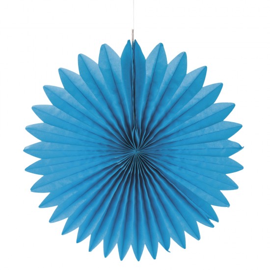 Paper rosette, 40cm o, azure, tab-bag 1pc