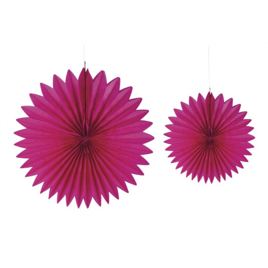 Ornament de hartie, Rayher, diametru 20+30 cm, culoare roz, 2/set