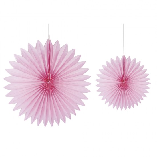 Ornament de hartie, Rayher, diametru 20+30 cm, culoare roz pal, 2/set