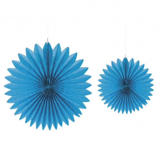Ornament de hartie, Rayher, diametru 20+30 cm, culoare albastru azur, 2/set