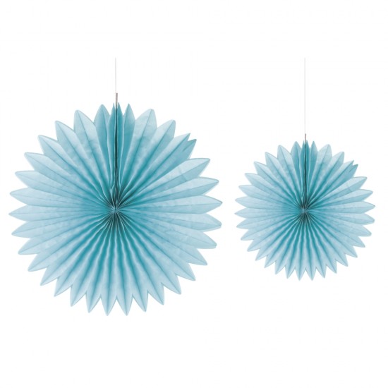 Ornament de hartie, Rayher, diametru 20+30 cm, culoare albastru laguna, 2/set