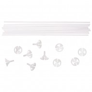 Bete plastic baloane, Rayher, cu suport baloane, 42cm, alb, 10buc/set
