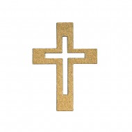 Figurine din lemn cruce, auriu, 3 cm,  6 piese