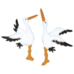 Set decorativ Rayher, barza din lemn, dimensiune 7-8.5 cm, 2/set