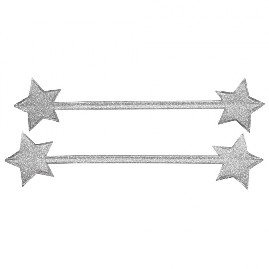 Deco clip stea, argintiu, Rayher, 15x3.5cm, 6/set