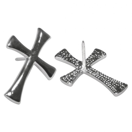 Metal candle pin: Cross, 2.8x2cm, tab-bag 1pc.
