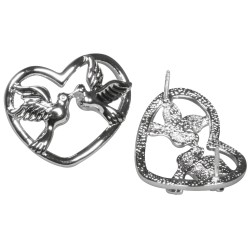 Metal candle pin: Heart w. doves, 3.1x2.5cm, tab-bag 1pc. Metal candle pin: Heart w. doves, 3.1x2.5cm, tab-bag 1pc.