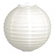 Paper lantern, 30cm o, alb, w. metal frame, bag 1pc