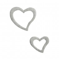 Inimi lemn, Rayher, silver, 1,5-4 cm, 24 buc/set