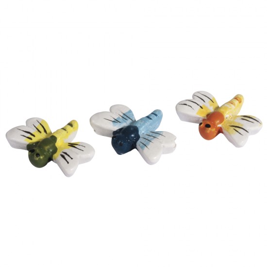 Polyresin dragonfly, 3 colours, 2 cm, box 12 pcs.