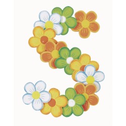 Figurine din lemn: floare, mixt, 2,5 cm, 16 piese Figurine din lemn: floare, mixt, 2,5 cm, 16 piese