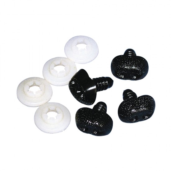 Nas animale plastic, 15 mm, negru, tab-sac 4 buc.