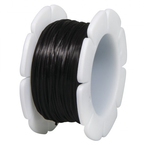 Fir elastic Rayher, 1 mm, negru,  5 m/rola