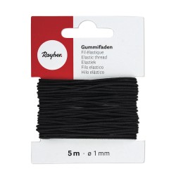 Elastic negru, Rayher, 1mm, 5 m/rola Elastic negru, Rayher, 1mm, 5 m/rola