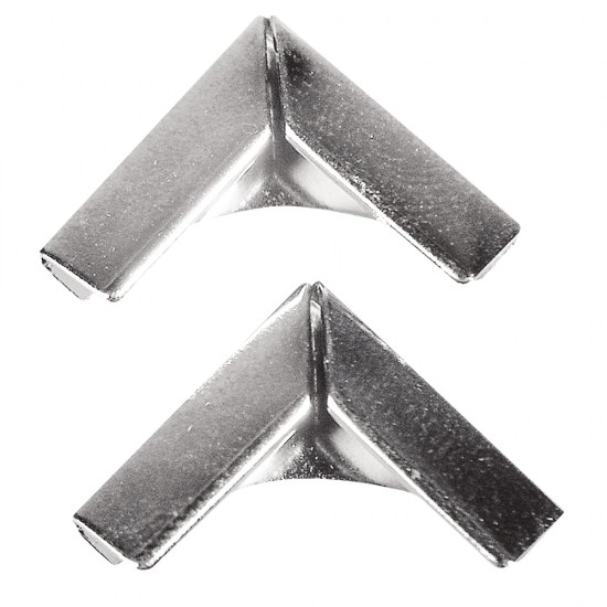 Colt metalic pentru coperti , argintiu, 14x14 mm, 4 pcs.