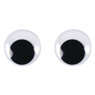 Ochisori mobili din plastic pentru lipit, 30 mm, 10/set, negru/alb