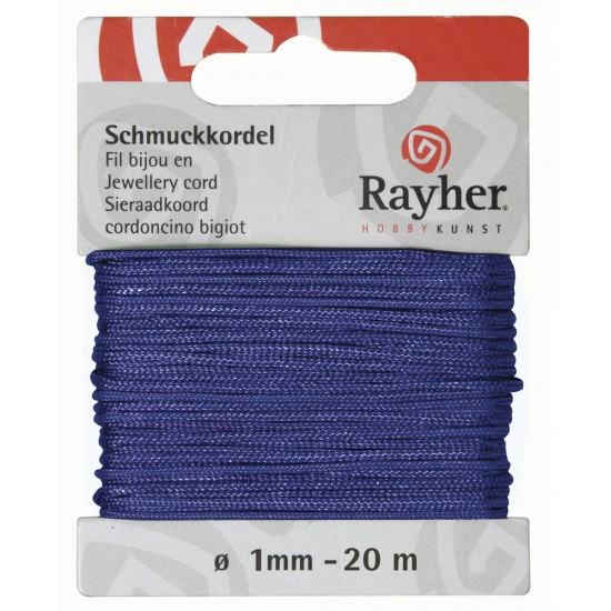Snur bijuterii, medium blue, Rayher, 1 mm, 20 m/rola