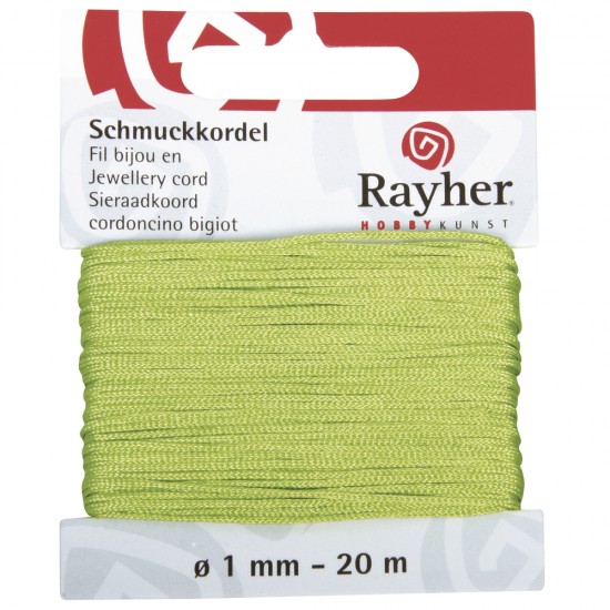Snur bijuterii, light green, Rayher, 1 mm, 20 m/rola