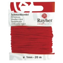 Snur bijuterii, red, Rayher, 1 mm, 20 m/rola Snur bijuterii, red, Rayher, 1 mm, 20 m/rola