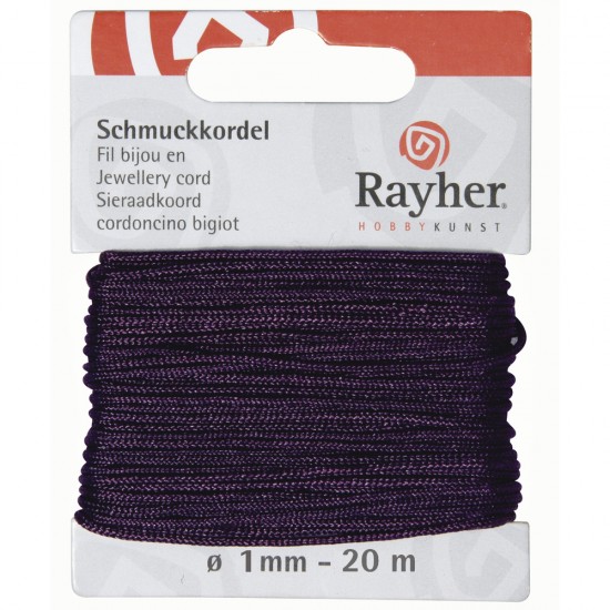 Snur bijuterii, purple, Rayher, 1 mm, 20 m/rola