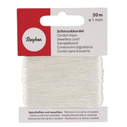 Snur Rayher pentru bijuterii, culoare crem, diametru de 1 mm, lungime 20 m