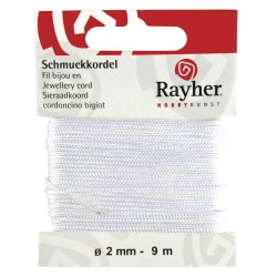 Snur bijuterii, white, Rayher, 2 mm, 9 m/rola Snur bijuterii, white, Rayher, 2 mm, 9 m/rola