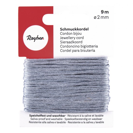 Snur bijuterii, grey, Rayher, 2 mm, 9 m/rola