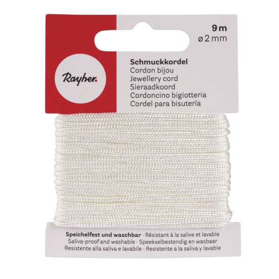 Snur bijuterii, cream, Rayher, 2 mm, 9 m/rola