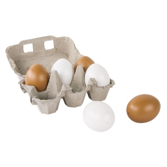 Set de oua din plastic, 3 maro si 3 albe, 6/set, Rayher