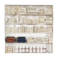 Empty display for stamps, 5 lower shelfs, 50x50x22 cm