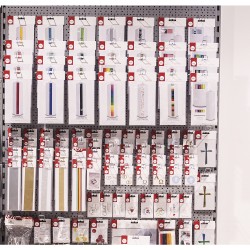 Hook set for tab-bags, 4-parts, for header max. 32 cm wide