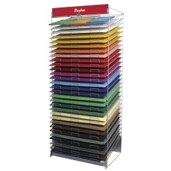 Wire paper rack, 30 shelves, 170x72x56 cm, with 30 PVC inlays Wire paper rack, 30 shelves, 170x72x56 cm, with 30 PVC inlays