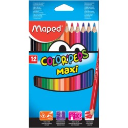 Creioane color MAPED, MAXI JUMBO, 12 culori
