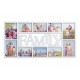 Rama foto familiala, pentru 10 fotografii, din plastic alb, dimensiune 71x36 cm