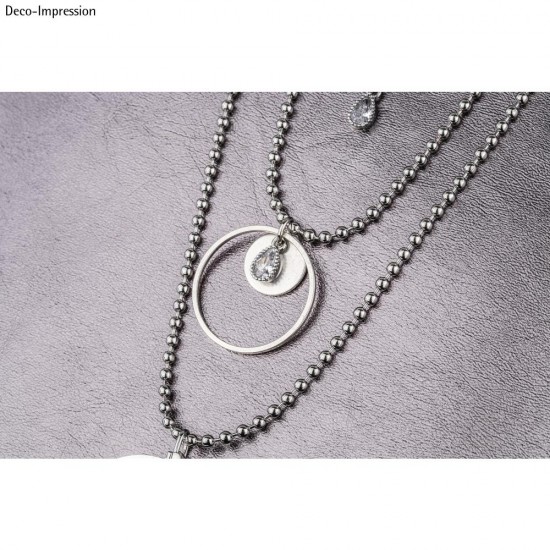 Metal mini rhinestone pendant Drops, silver, 4.5x6.5mm, tab-bag 2pcs