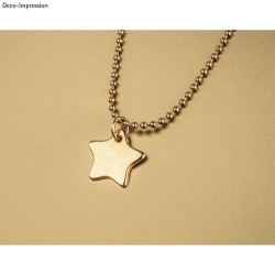 Metallic pendant Star, gold, 19x9mm, tab-bag 2pcs Metallic pendant Star, gold, 19x9mm, tab-bag 2pcs