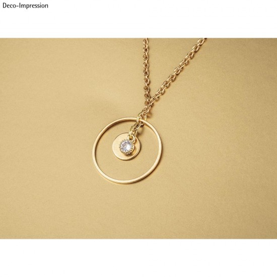 Met.mini rhinestone pendant,round,7mm ø , gold, tab-bag 2pcs