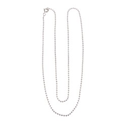 Bead chain, 1.5mm ø, silver, 60cm, tab-bag 1pc Bead chain, 1.5mm ø, silver, 60cm, tab-bag 1pc